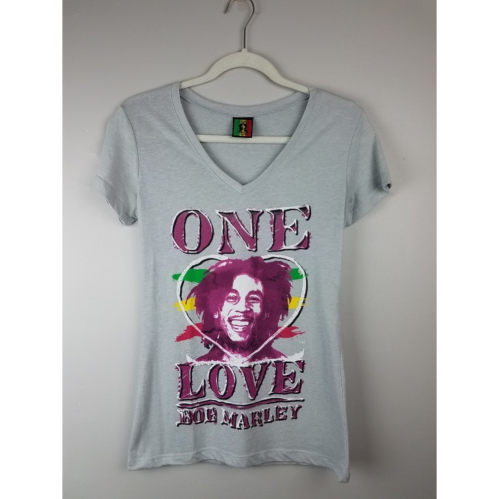 Bob Marley One Love Grey Tshirt Small